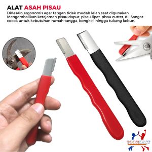 Pengasah Pisau Portabel / Pengasah Mini Serbaguna / Hasil Tajam Instan Anti Slip