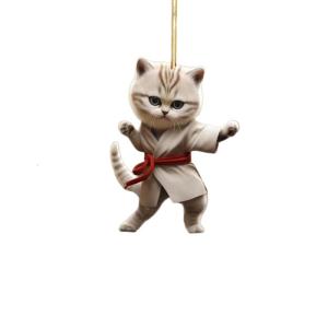 Cats Keychain Cute Cats Keychains Judo Kittens Keyring 2D Flat AcrylicCharm Funny Keychain for Women Girl