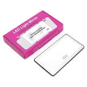 MUNCHX Có thể sạc lại. Gương chiếu hậu gắn trên tấm che nắng ô tô. Thiết kế chống nắng Đèn LED Phụ kiện gương chiếu hậu ô tô Bền bỉ Gương trang điểm Dùng được cho mọi loại xe