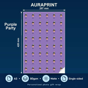 [Ships Within 24 Hours] Personalised Photo Gift Wrapping Paper A3 | Custom Name & Message