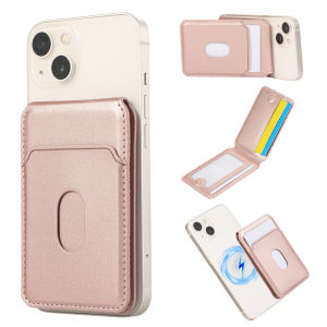 For iPhone 17 16 15 14 13 12 Pro Max Magnetic Leather Card Holder Wallet for Apple Magsafe Phone Bag Cover with MagSafe Magnet