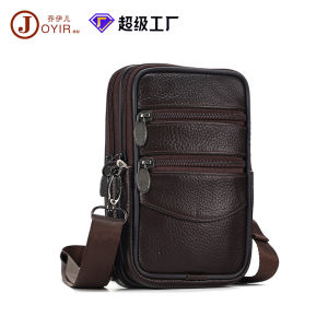 Popular genuine leather crossbody bag shoulder bagvertical phone bag mens bag multifunctional casual belt-worn waist bag