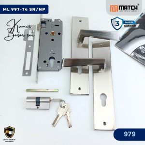 MATCH KUNCI BESAR 25CM KOMPLIT / Kunci Rumah Set Siap Pasang / Handle Besar Stainless / Selot Pintu Set ML 74