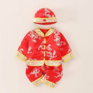 LOlanta Baby Boys Tang Costume Suit Traditional Chinese Style Clothes Newborn Short-sleeved  Cheongsam Set Photography