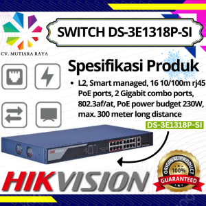 SWITCH HUB HIKVISION DS-3E1318P-SI