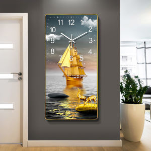 นาฬิกาแขวนห้องนั่งเล่นบ้านแสงหรูหราทันสมัย สี่เหลี่ยมWall Clock