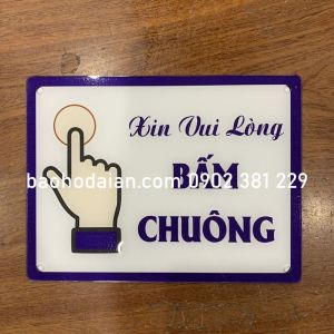 Bảng mica Xin vui lòng Bấm Chuông 15 x 20cm Bảng Mica Chất Liệu Mica - Lazada