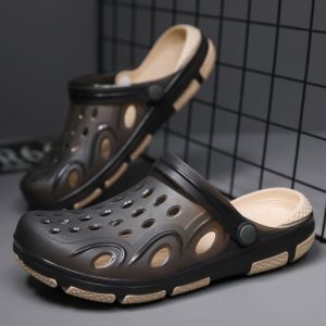 Free Shipping Summer MenS Trendy Waterproof Non-Slip And Wear-Resistant Clogs With Soft Soles Closed-Toe Design Suitable For Outdoor Wear And Featuring A Thick Sole For Beach Use