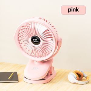 GOOJODOQ FS092 4000mAh USB Clip Fan with Night Light Portable Clip-on Table Fan LED Display Portable Fan