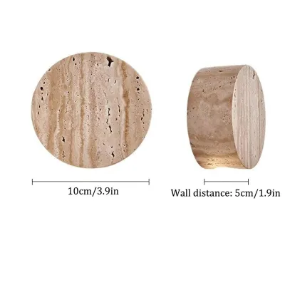 Japanese Yellow Travertine Wall Lamp Vintage Bedroom Bedside Round Wall Light Living Room Wall Lamp Hallway/Staircase Wall Sconces Wabi Sabi Light