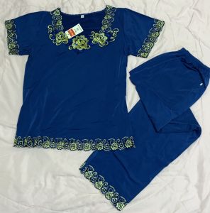 Đồ Bộ Ngủ - Bộ Mặc Nhà Áo Tay ngắn Quần dài Size (50-75Kg) Ren viền cổ và lai áo lai quần vải thun lạnh mềm mịn trơn bóng co dãn nhẹ thoải mái