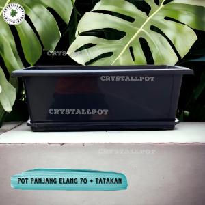 POT BUNGA TANAMAN PANJANG ELANG EGP 70 HITAM + TATAKAN BAWAH HITAM