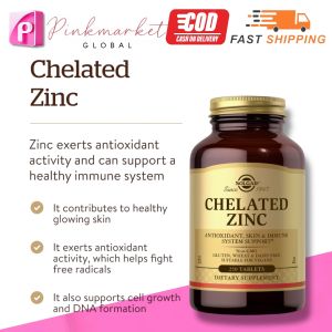Solgar Chelated Zinc 250 Tablets - Immune Support & Skin Health Supplement Non-GMO Vegan Fast Shipping