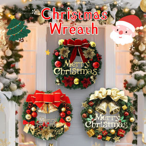 CuddleCove 30CM Christmas Wreath with Light Home Door Frame Christmas Decoration Xmas Tree Wall Pendant Gift