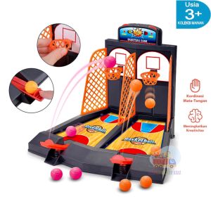 Mainan anak basketball shooting board finger game set lomba jari lempar bola basket mini