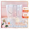 Túi Nhựa PVC Xách Đựng Hoa Trong Suốt Túi Đựng Quà Tặng Chống Thấm Nước Sang Trọng-(35-15-24.5 ). 