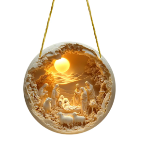 Nativity Of Jesuses Sign Decors Door Decors Acrylic Door Hangers Wreath for Outdoor Farmhouse Porch Front Door Decors