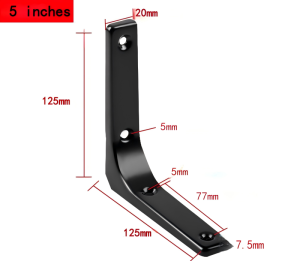 (2 PCS)Heavy Duty Black Triangle Corner Bending Bracket Shelf Supports Wall Mounted Bracket