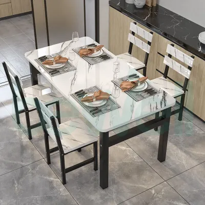 Bewell Dinning Table Set with 4 Chairs Home Restaurant Dinning Table 4 Seater For Living Room