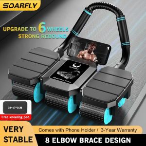 Abdominal Rollers 6 Wheels Auto-Rebound Smart Braking Professional Elbow Support Equipment
