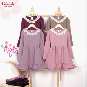 LABEBAH SETELAN CELANA MUSLIM ANAK CEWEK 5-9TH ATASAN BLOUSE AUDY TWILL CELANA TOYOBO FODU AYLA