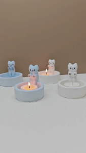 Khuôn Silicone động vật nến nhựa khuôn mẫu dễ thương mèo chủ khuôn silicon DIY bê tông khuôn đúc khuôn