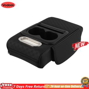 [VODF] Car Armrest Cushion with Cup Tissue Holder Center Console Cover for Cars