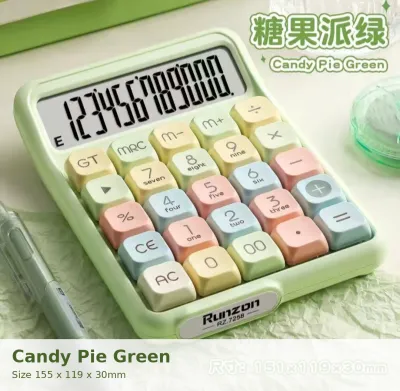 12 Digit Mechanical Calculator | Mahjong Style Keycaps | Blue Switch Tactile Keys | Large LCD Display | Detachable Keyca