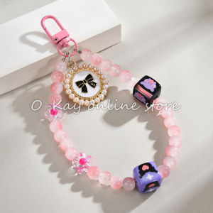 O-KAY Kuromi gantungan hp aesthetic Strap Handphone Kunci estetik Aesthetic Gemas Lucu Imut  Podz  Warna kristal mutiara beads