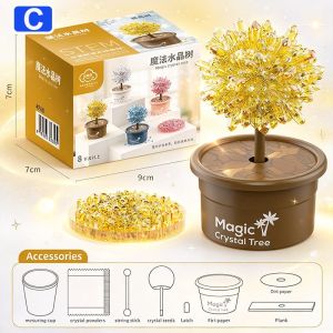 Kids DIY 2 Sets Crystal Growing Experiment Set STEM Learning Toy Desktop Ornament Holiday Present
