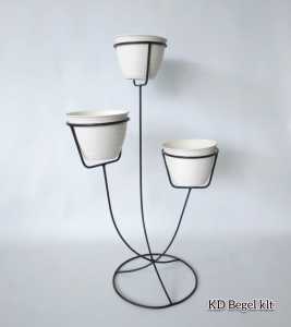 Standing Pot Mercy+Bonus Pot Putih / Rak Pot Bunga Besi Murah / Bisa
