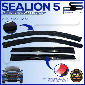 Window Rain Door Visor for BYD Sealion 5 2024 - Onwards / Sealion 6 2022 - Onwards OEM Door Visor / Window deflectors / High Quality Window Rain Gutter - 4pcs in 1 Set Car Accessories YY Guard HH
