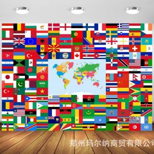 Hantar dari gudang tempatanHot Sale 2026 World Cup backdrop banner football festival World Cup party photography flag cloth