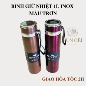 BÌNH GIỮ NHIỆT INOX TRƠN CAO CẤP đựng nước mang theo đi học đi làm dụng cụ chứa đựng nước xịn tốt giá rẻ KUMORI STORE