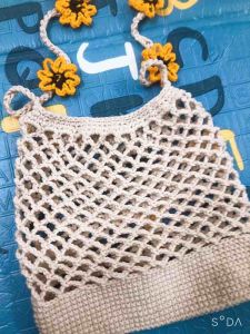 Túi hoa daisy móc tay handmade