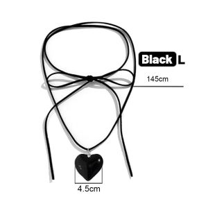 Kalung Choker Liontin Heart Love Cinta Necklace Besar Wanita