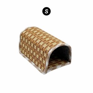 [DANDELION]1 PC Natural Woven Grass Hamster Cooling Mat Tunnel Bed Summer Hideout Nest for Small Pets Rat Guinea Pig Non-Slip Base Supplies
