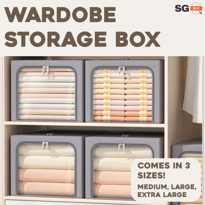 Wardrobe Storage Box Organizer Stackable Foldable Collapsible Boxes