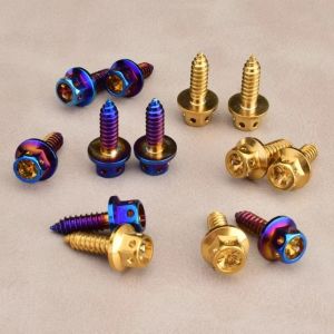 MINIFELE 262 M4 M5 Self Tapping Screw Gold/Burnt Blue 304 Stainless Steel Hex Head Screws High Quality Motorcycle Screws Motorcycle