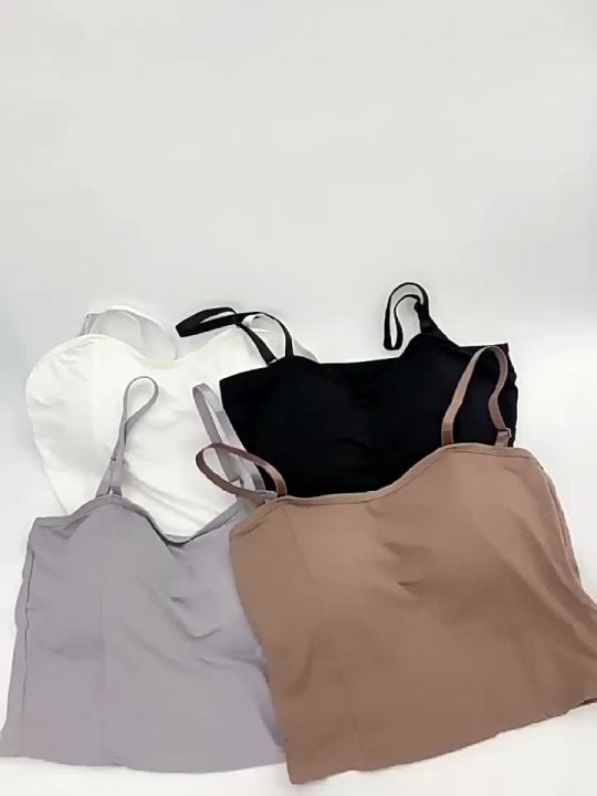 เสื้อกล้ามสายเดี่ยวผ้าไหมน้ำแข็งดีไซน์สำหรับฤดูร้อนสำหรับผู้หญิงใส่ด้าน ...