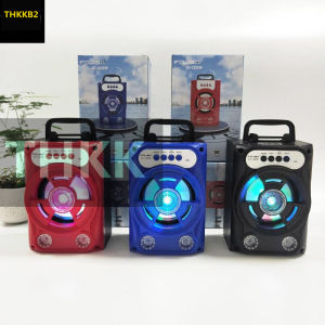 ลำโพง Bluetooth ไร้สาย ซับวูฟเฟอร์ (รองรับไมโครโฟน บลูทู ธ USB การ์ด TF วิทยุ) ลำโพง Bluetooth พกพา ไฟ LED สีสันสดใส ลำโพงบลูทู ธ Bluetooth Speaker ลำโพงบลูทูธ