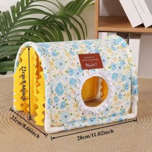 CHUAN Tam giác Lều hầm Tassel Không đáy Mùa hè Lồng nuôi thú nhỏ Dễ thương Thỏ/Chuột Lang/Chuột Guinea Lều trú ẩn cho thú cưng Đồ trang trí tổ ấm cho thú cưng nhỏ