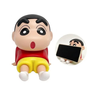 rayon Shin-chan Cartoon Phone Holder Desktop Anime Ornaments Watching Tv Cartoon Phone Support Cute Doll Girls Gifts Crayon Small Phone Holder