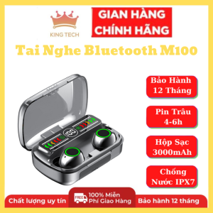 Tai Nghe Bluetooth Không Dây M100 Bluetooth 5.3 Pin Trâu Bass Căng Chống Nước IPX7 Bảo Hành 12 Tháng