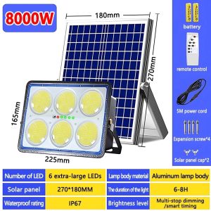 30000W Solar Lights Outdoor LED Solar lamp IP67 Waterproof Solar Powered Flood Light Remote Control Wall Light Spotlight Garden Light
