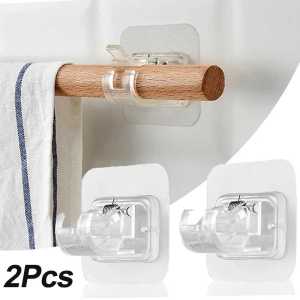 Clamp Gantungan Adhesive Wall Hanger Curtain Rod 2 PCS braket sebaguna tiang gorden hook Hanger