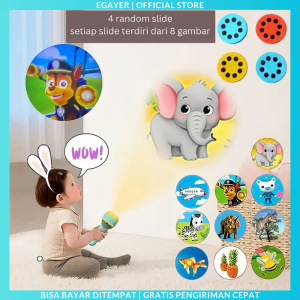 Original - Mainan Bayi lampu Senter Kartun Proyektor 1 - 3 tahun Anak Mainan senter