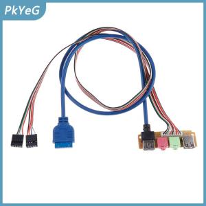 PkYeG USB 2.0 + 3.0 Cổng Chassis PC máy tính trường hợp âm thanh Bảng điều khiển phía trước thay thế cáp 70cm