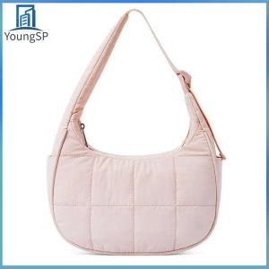 [Fast Delivery] Nylon Quilted Shoulder Purses with Adjustable Strap Quilted Crescent Shoulder Bag Crescent Underarm Shoulder Bag for Women
