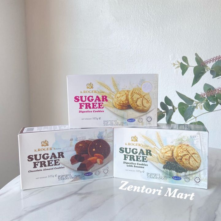 [HALAL CERTIFIED] K.ROGER’S Sugar Free Digestive Cookies Biscuits 105g ...